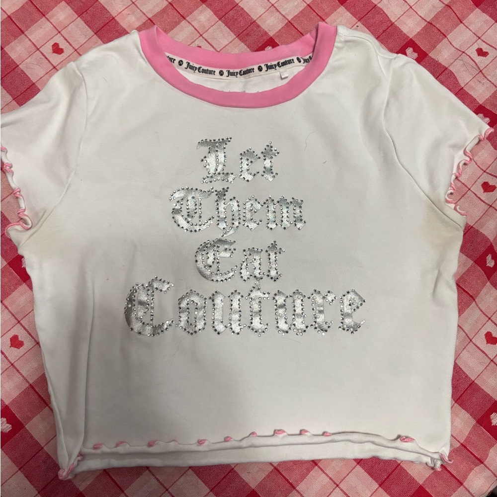 Juicy Couture White Tee with Pink Trim